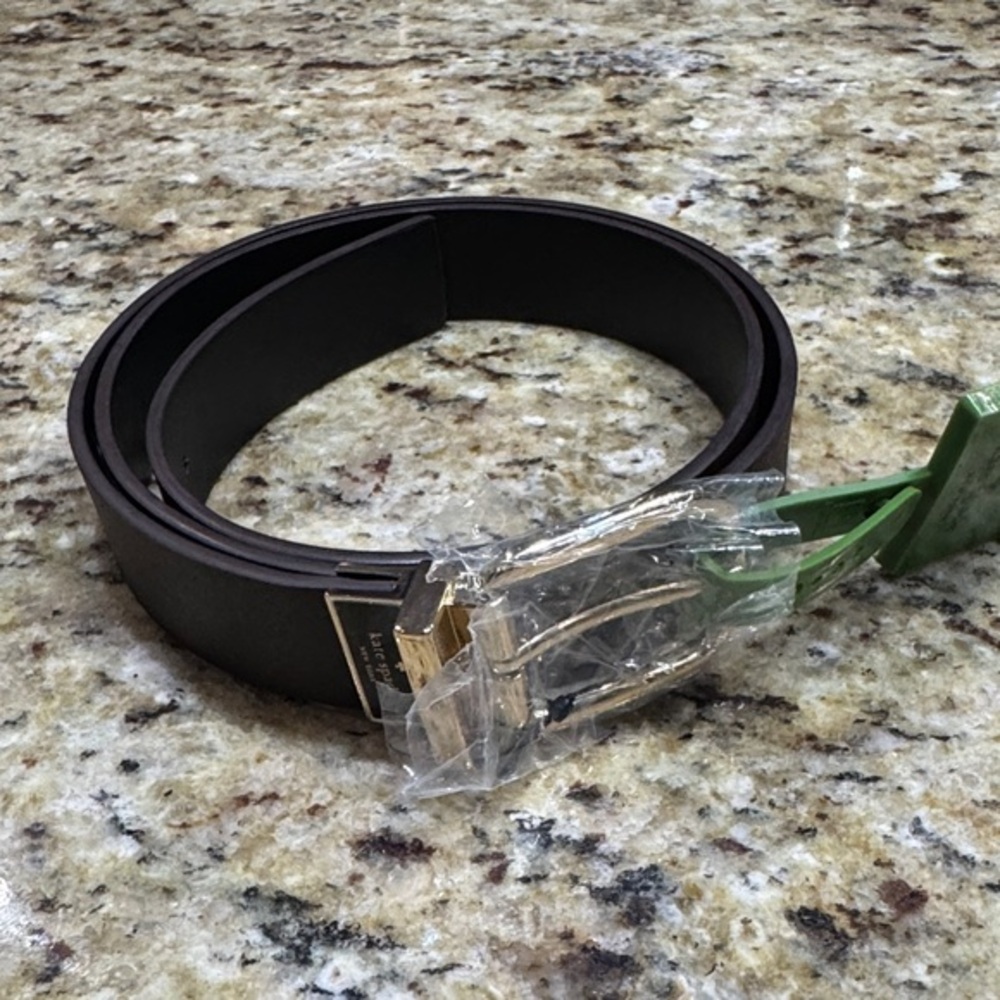 Kate Spade Black Belt with Gold Buckle